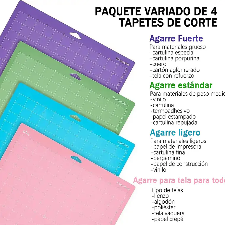 Kit De 4 Tapetes De Corte 30x30 Compatibles Con Cricut/cameo 3