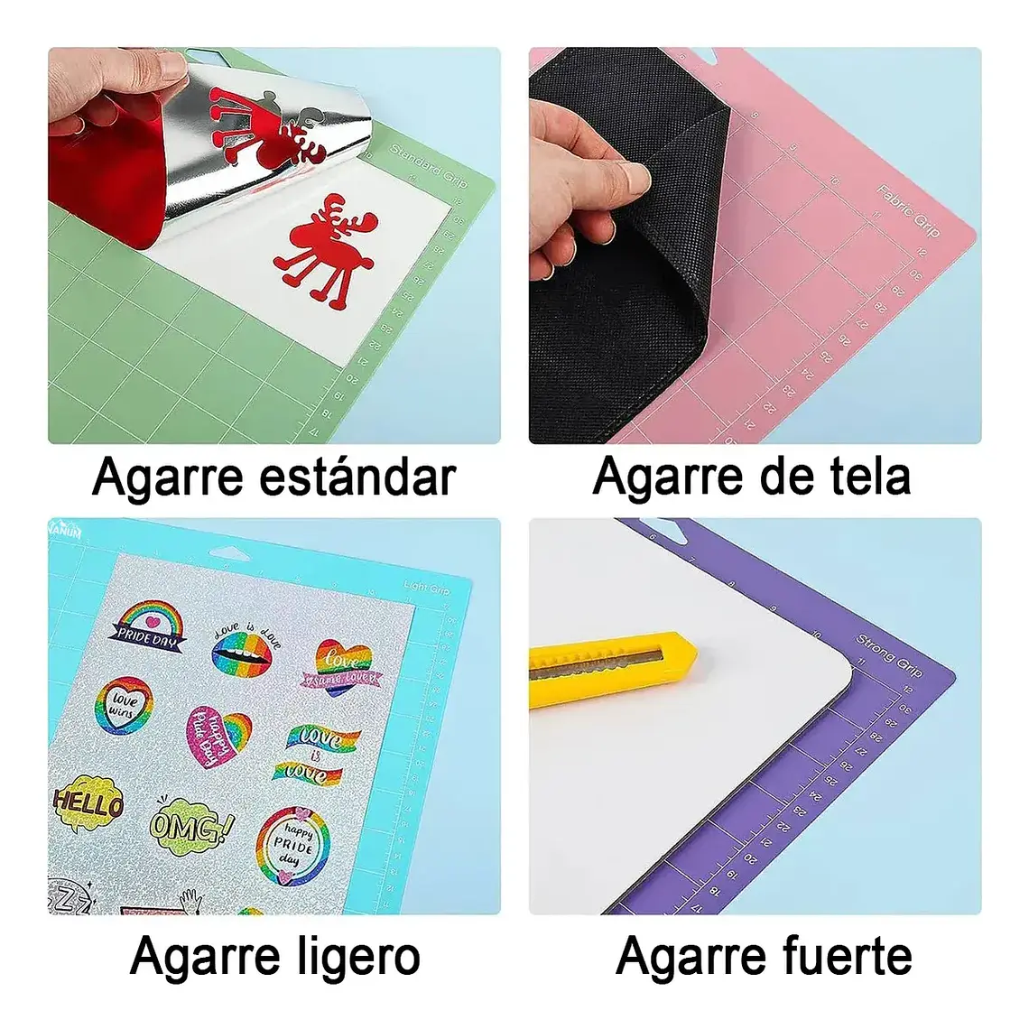 Kit De 4 Tapetes De Corte 30x30 Compatibles Con Cricut/cameo 6