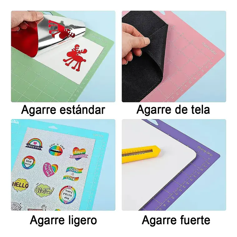 Kit De 4 Tapetes De Corte 30x30 Compatibles Con Cricut/cameo 6
