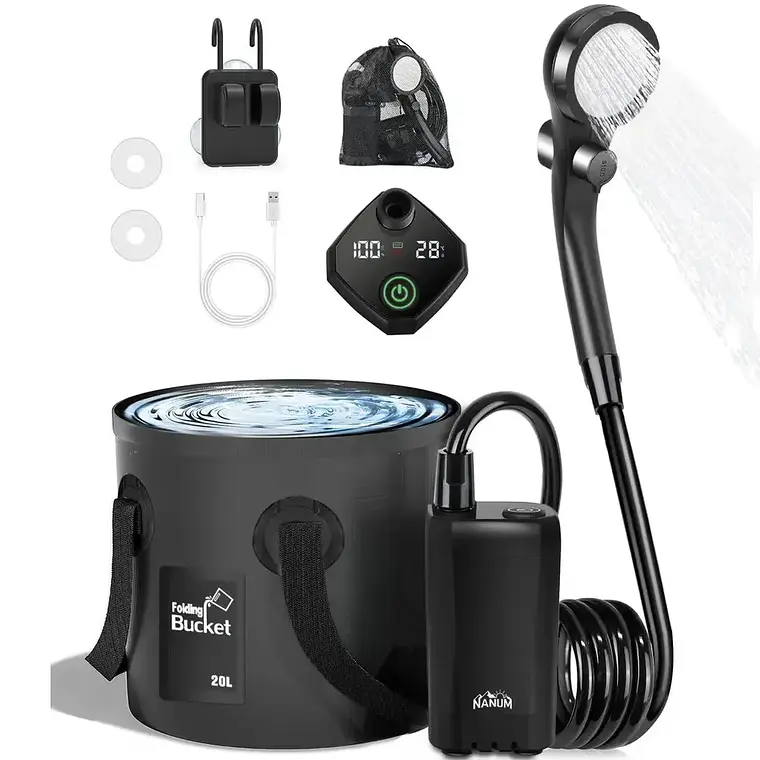 Ducha Portatil Camping 20l Recargable Con Pantalla Led 1