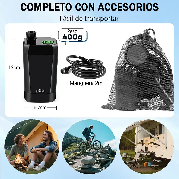 Ducha Portatil Camping 20l Recargable Con Pantalla Led 8