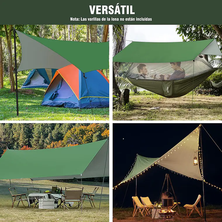 Lona Carpa Toldo Impermeable Uv Camping 3x3 Tarp Outdoor 3