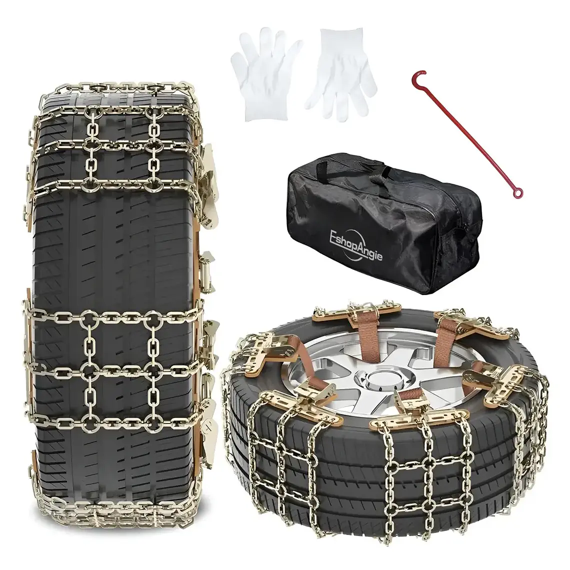 Set 6u Cadena Neumático Antideslizante Nieve Barro Universal 1