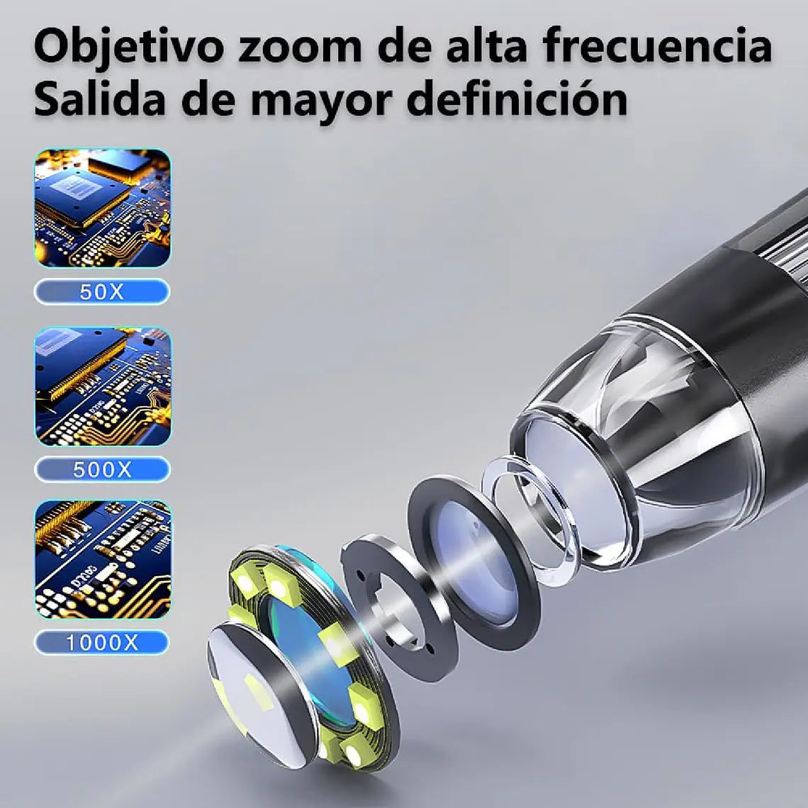 Microscopio Digital Usb 1000x Pantalla 4.3 Hd 8 Led 3