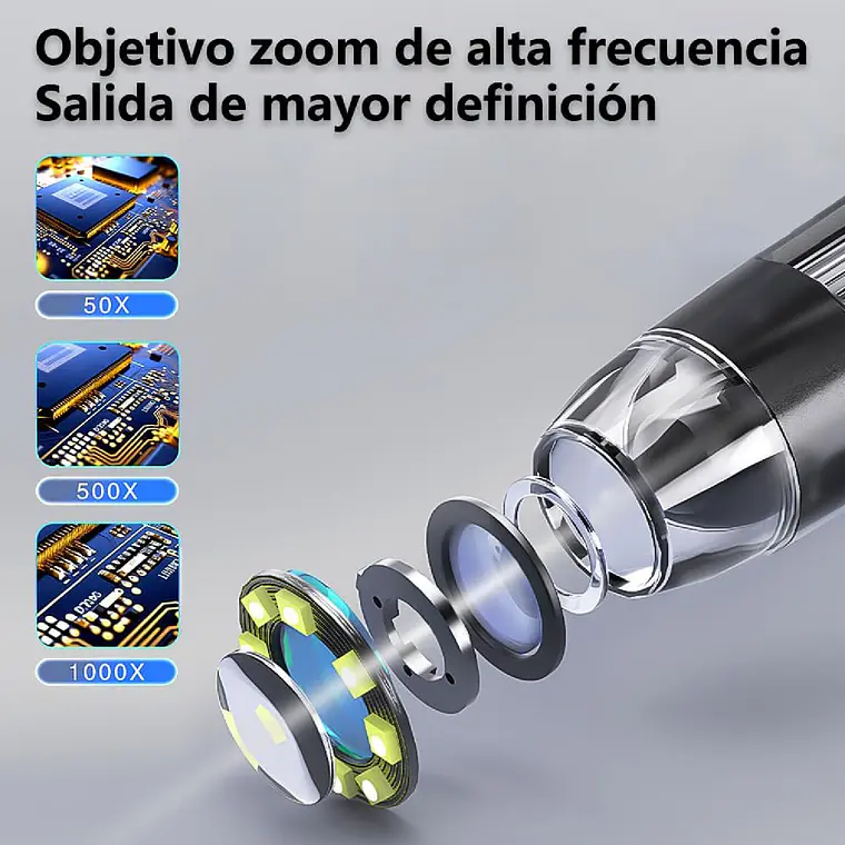 Microscopio Digital Usb 1000x Pantalla 4.3 Hd 8 Led 3