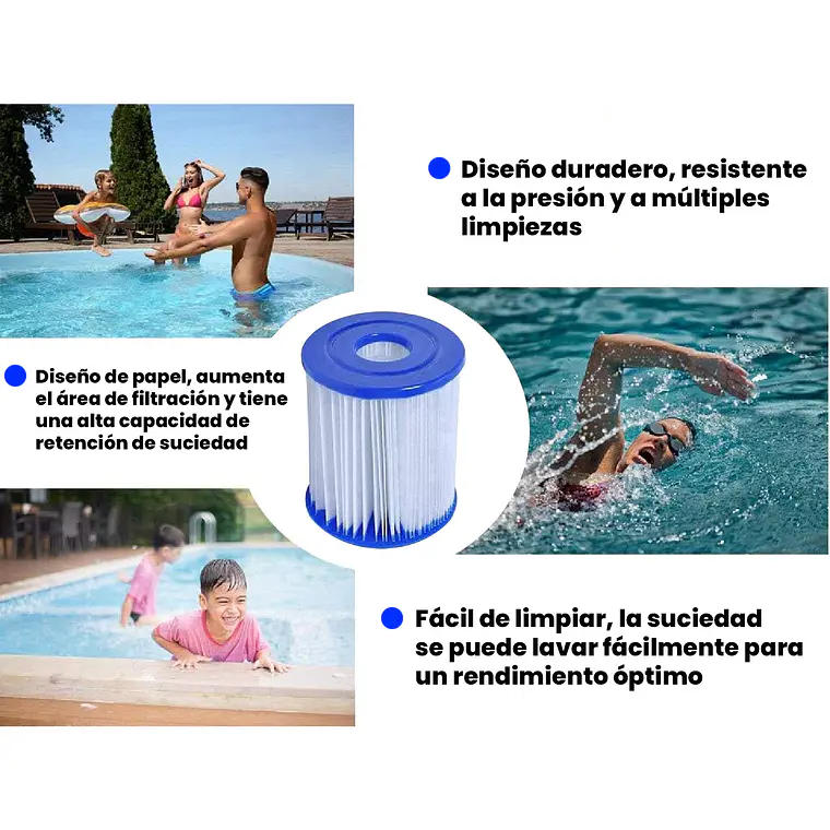 Pack 4 Repuesto Cartucho De Filtro Tipo I Bestway Piscina 3