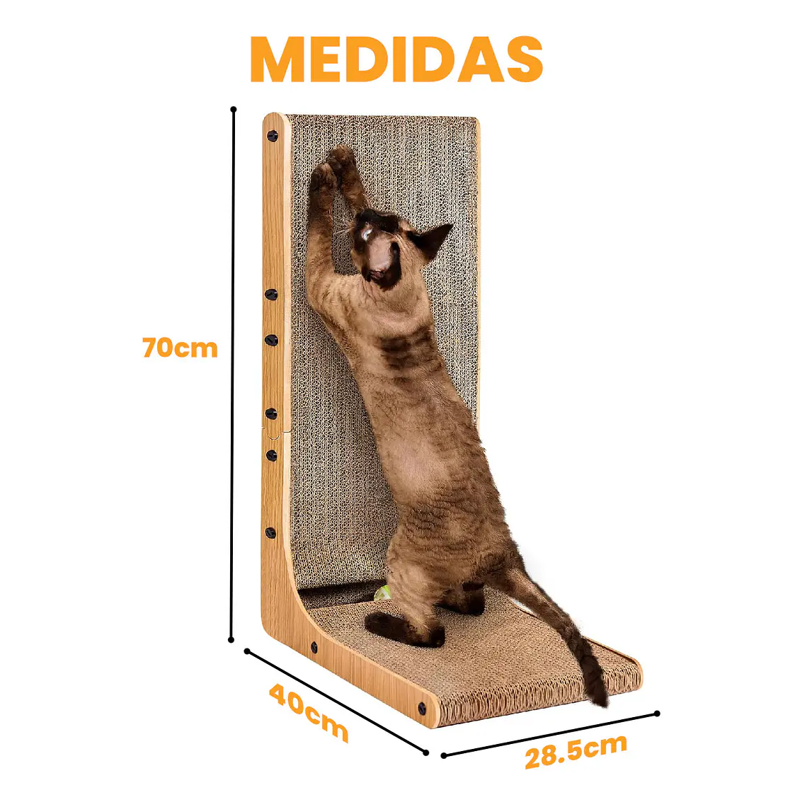 Rascador Vertical Para Gatos En Forma De L Carton Corrugado 7