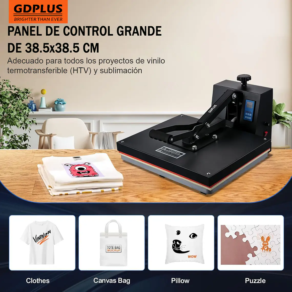 Máquina Estampadora Textiles Bandeja Deslizable 38.5x38.5cm 3