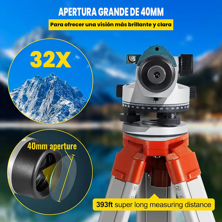 Nivel Topografica 32x Herramienta Profesional Tripode Mira 3