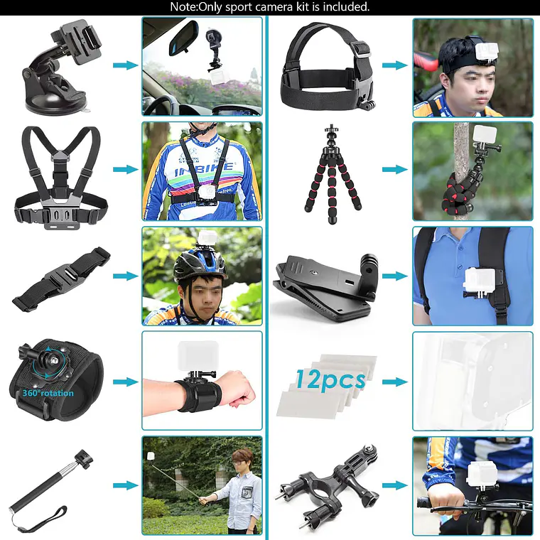Kit De Accesorios 50 En 1 Para Cámara De Acción 2