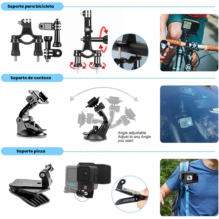 Kit De Accesorios 50 En 1 Para Cámara De Acción 5