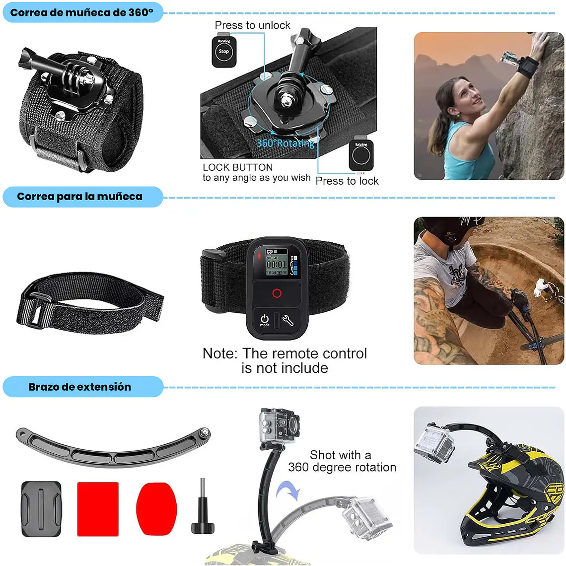 Kit De Accesorios 50 En 1 Para Cámara De Acción 6