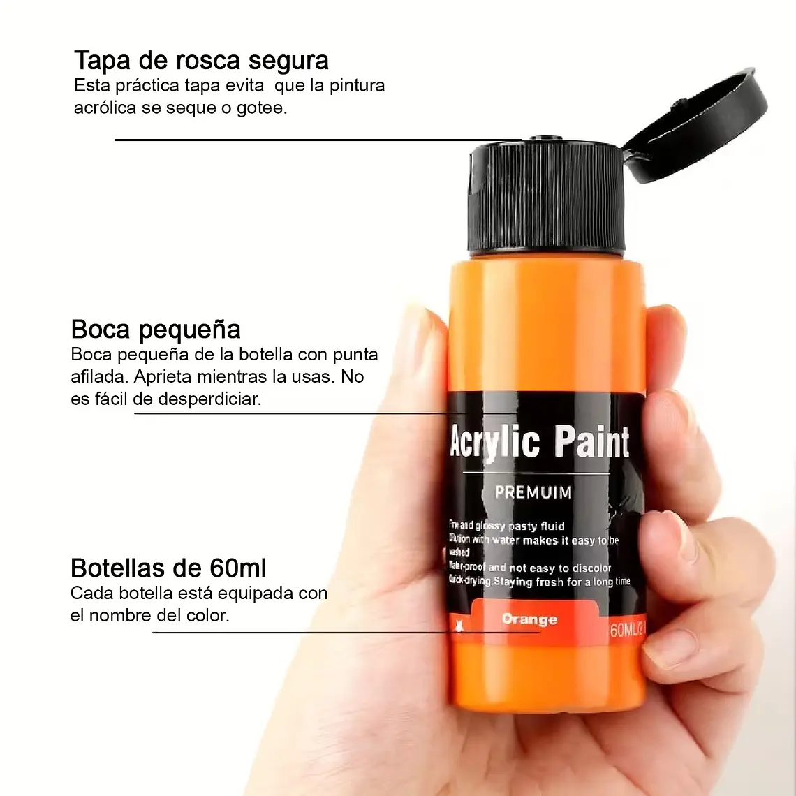 Kit De Pintura Acrilica 24 Colores 60 Ml 2