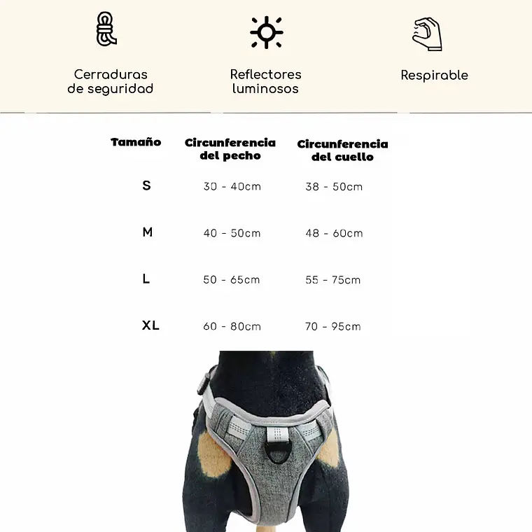 Arnes Anti Tirones Acolchados Para Perro Tallas S a XL 7