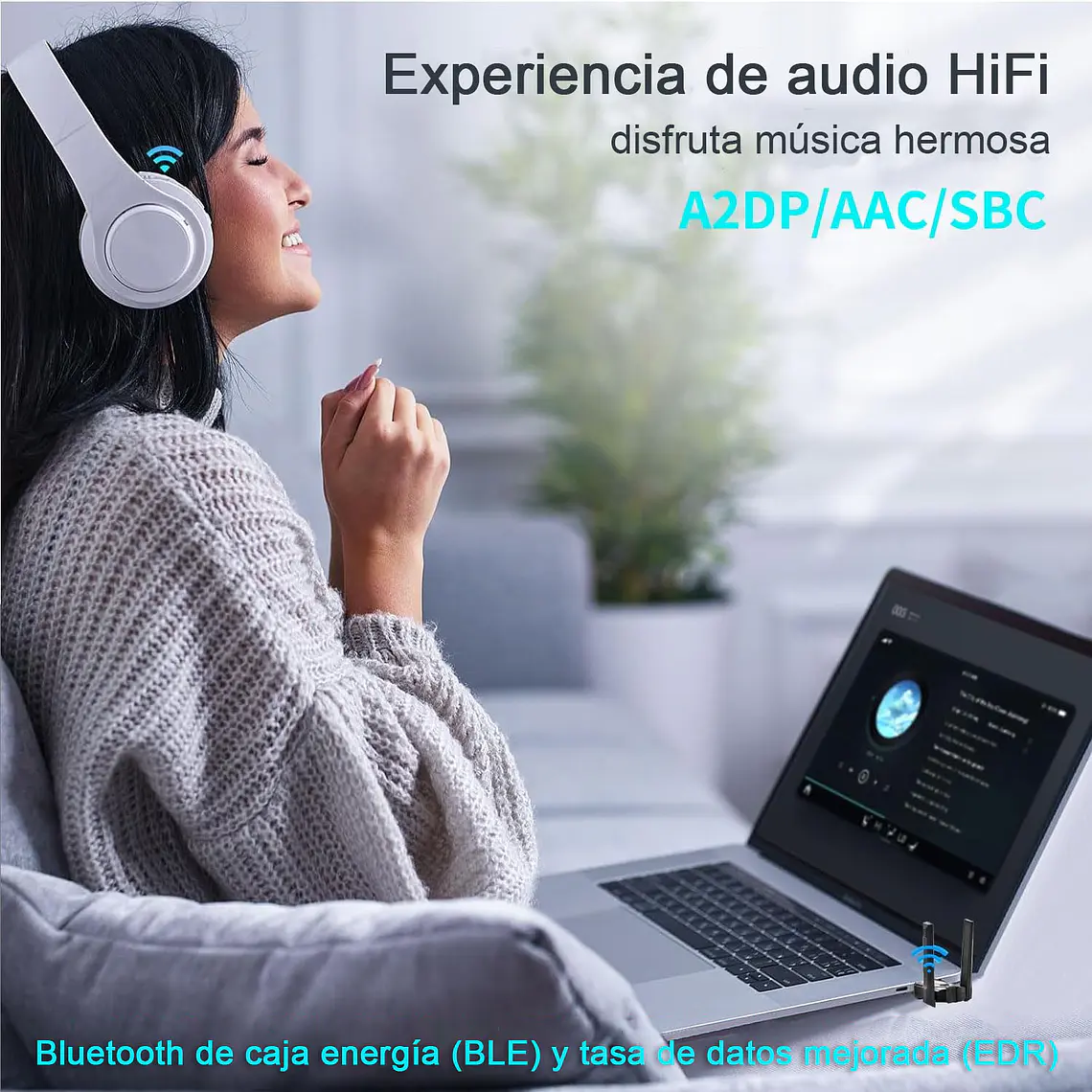 Adaptador Usb Bluetooth 6.0 Compatible Dual-mode 5