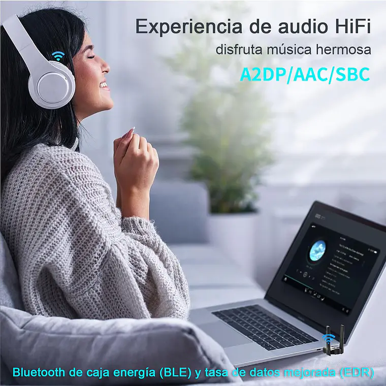 Adaptador Usb Bluetooth 6.0 Compatible Dual-mode 5