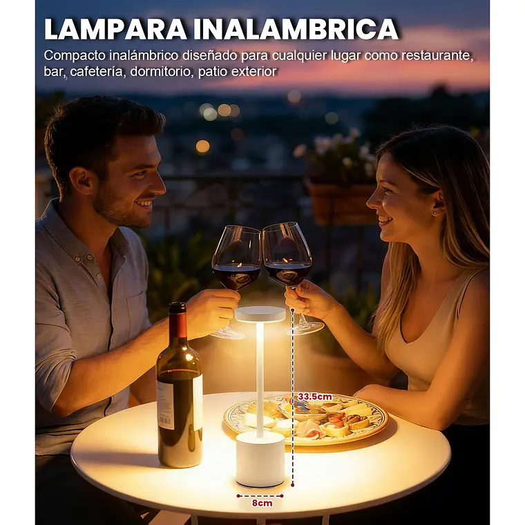Lámpara De Mesa Recargable, Lámpara Inalámbrica Lampara Led 4