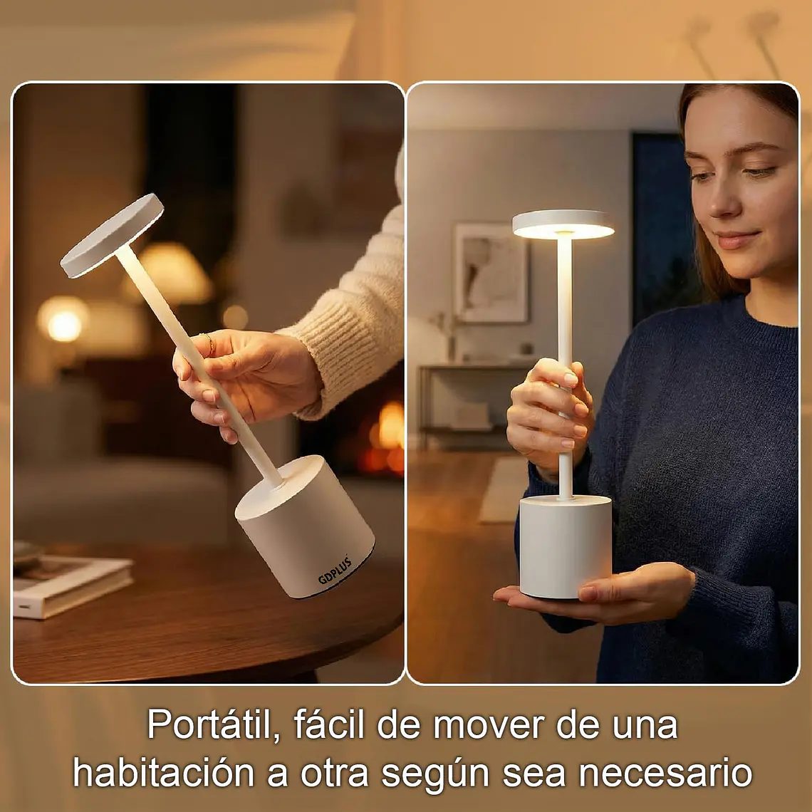 Lámpara De Mesa Recargable, Lámpara Inalámbrica Lampara Led 6