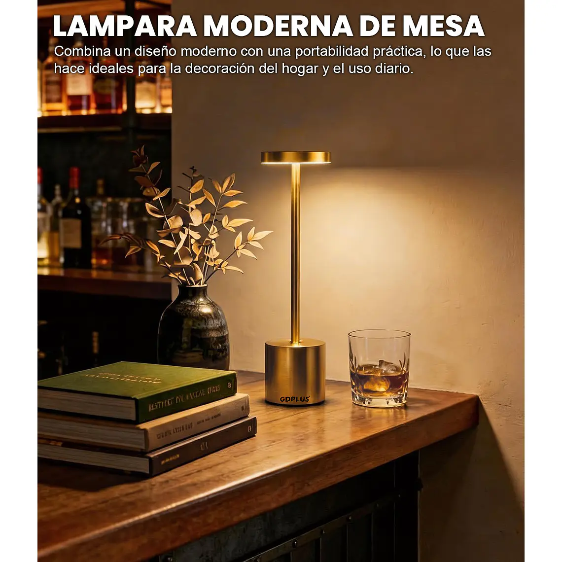 Lámpara De Mesa Recargable, Lámpara Inalámbrica Lampara Led 8