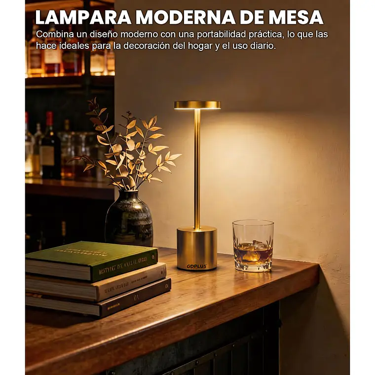Lámpara De Mesa Recargable, Lámpara Inalámbrica Lampara Led 8