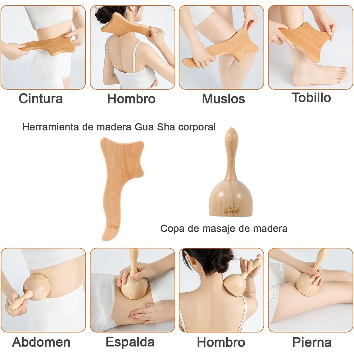 Kit 6pcs Rodillo Para Masaje Maderoterapia Maderos De Masaje 5