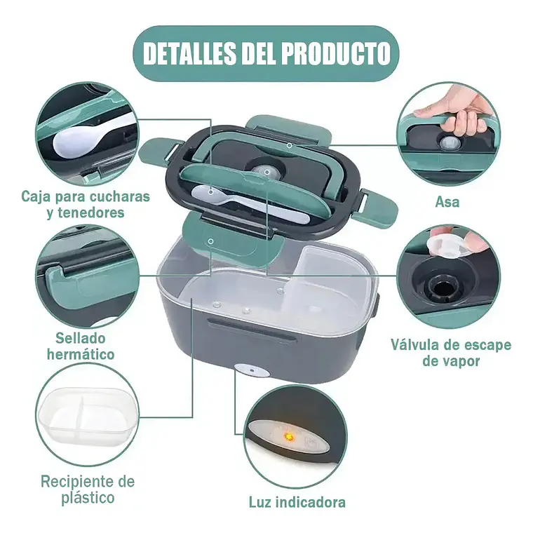 Lonchera Eléctrica Cigarrera Termo Comida Taper Lunch Box 4