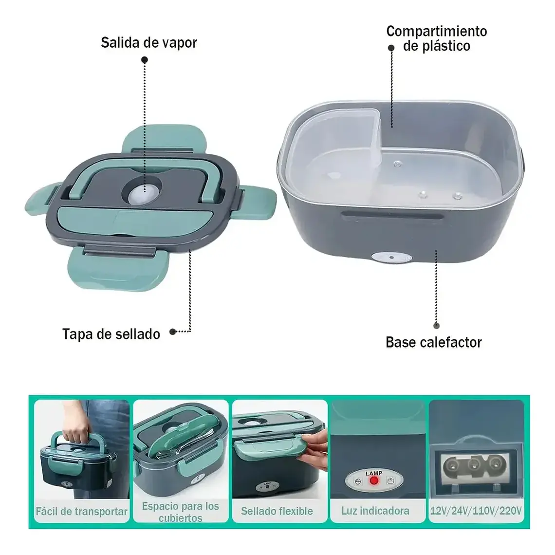 Lonchera Eléctrica Cigarrera Termo Comida Taper Lunch Box 5