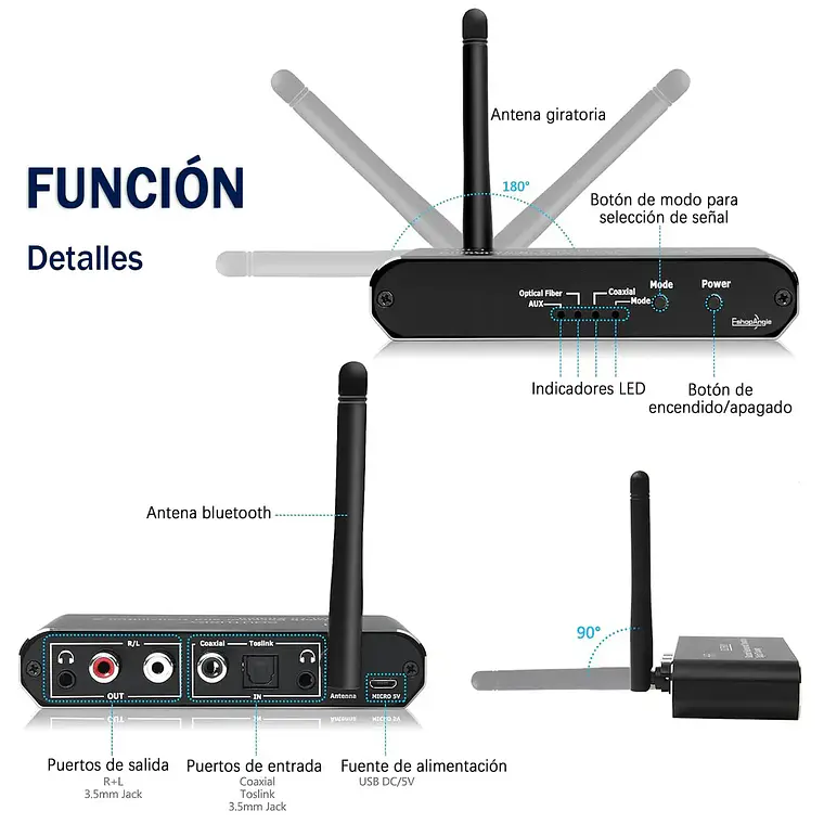 Receptor Transmisor Bluetooth Y Conversor Digital A Analogo 2