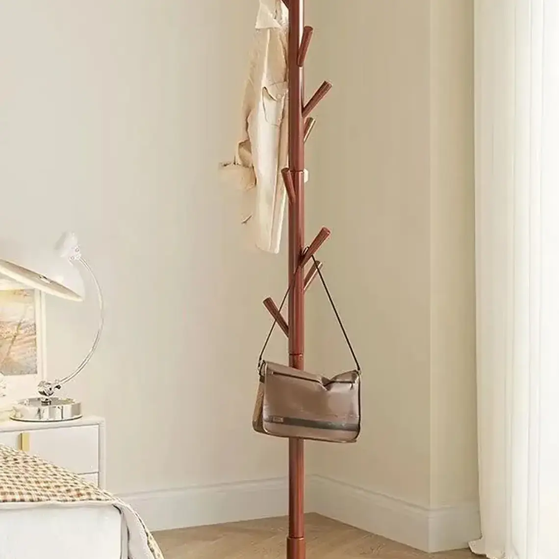 Perchero Colgador De Pie Madera 8 Ganchos Armable 172x38cm 6