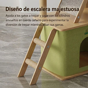 Torre Rascador Casa Torre Animales Para Gatos 140cm