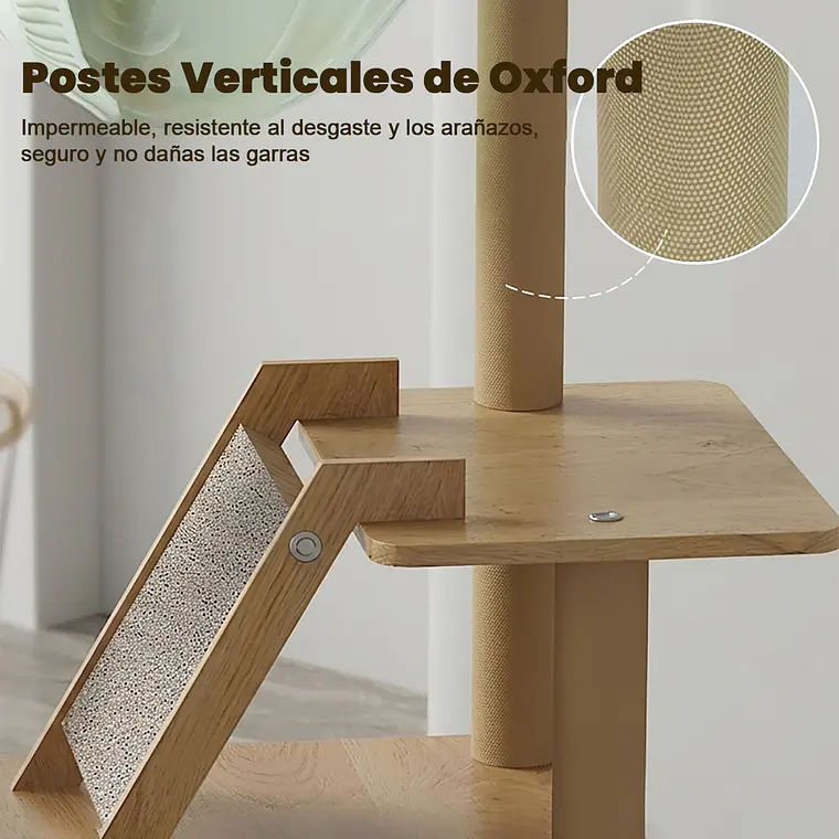 Torre Rascador Casa Torre Animales Para Gatos 140cm 3