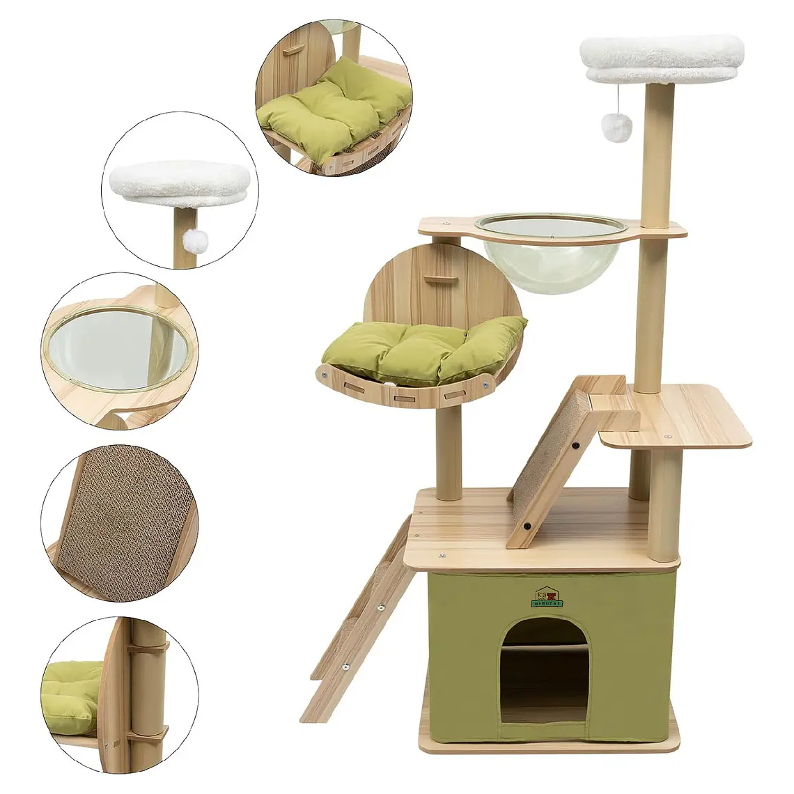 Torre Rascador Casa Torre Animales Para Gatos 140cm 9