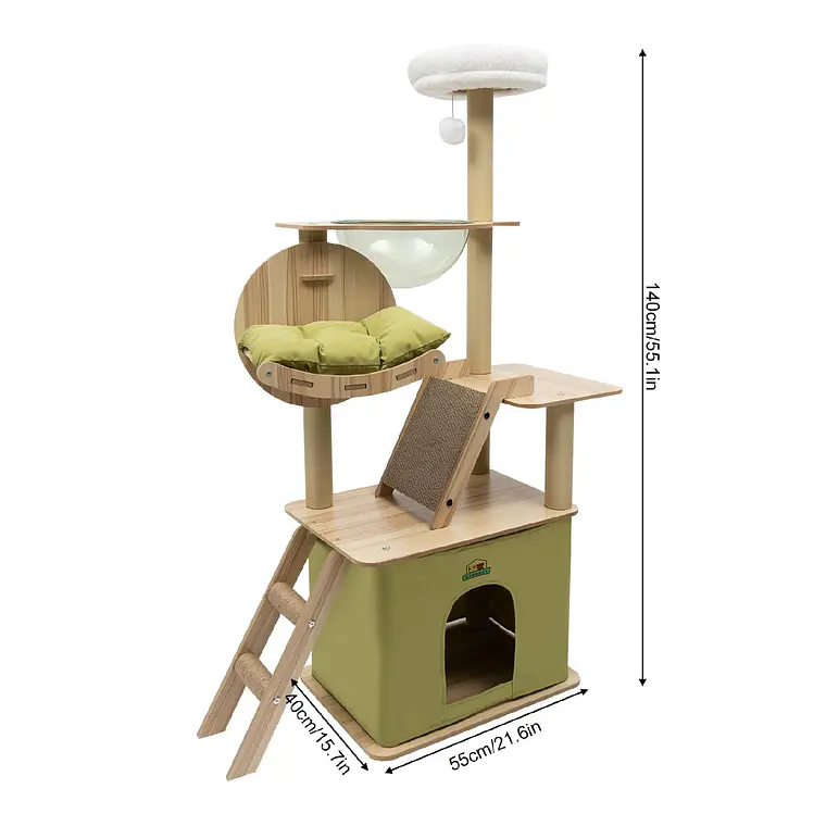 Torre Rascador Casa Torre Animales Para Gatos 140cm 10