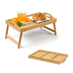 Bandeja Mesa Plegable De Bambu Para Cama Desayuno Notebook