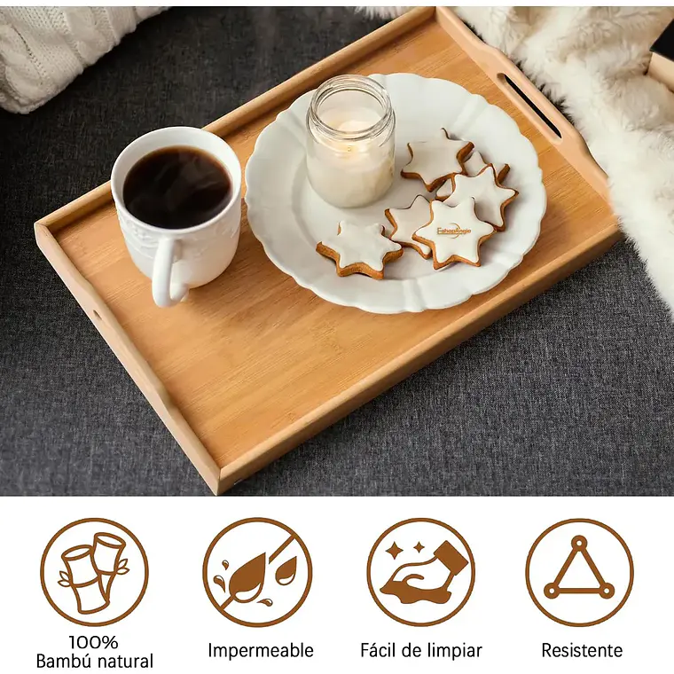 Bandeja Mesa Plegable De Bambu Para Cama Desayuno Notebook 4