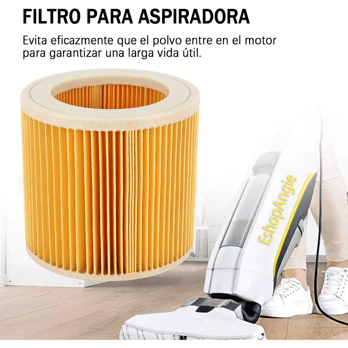 Filtro Para Aspiradora Hepa Portátil Cilindrico Plisado 2