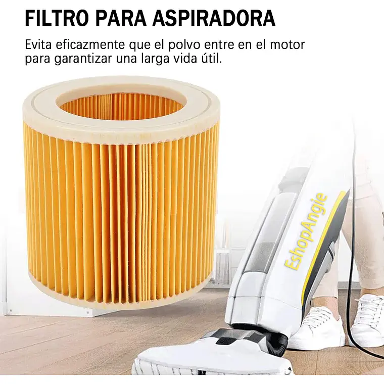 Filtro Para Aspiradora Hepa Portátil Cilindrico Plisado 2
