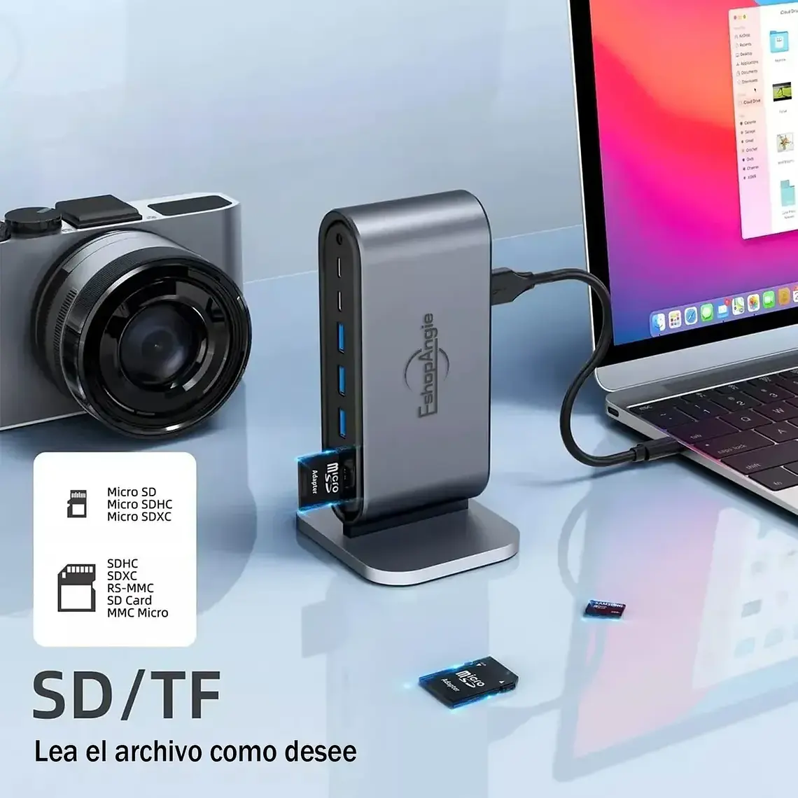 Adaptador Hub 4k Multipuerto 12 En 1 Usb-c Hdmi Vga Sd/tf 5