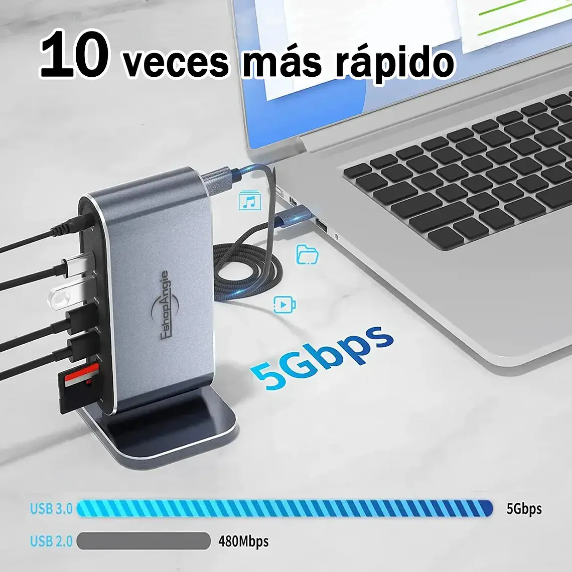 Adaptador Hub 4k Multipuerto 12 En 1 Usb-c Hdmi Vga Sd/tf 7