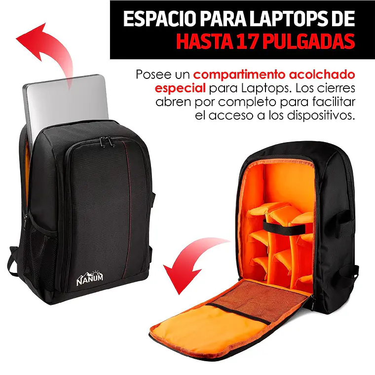 Mochila Fotografica Para Cámara Fotográfica Y Notebook 6