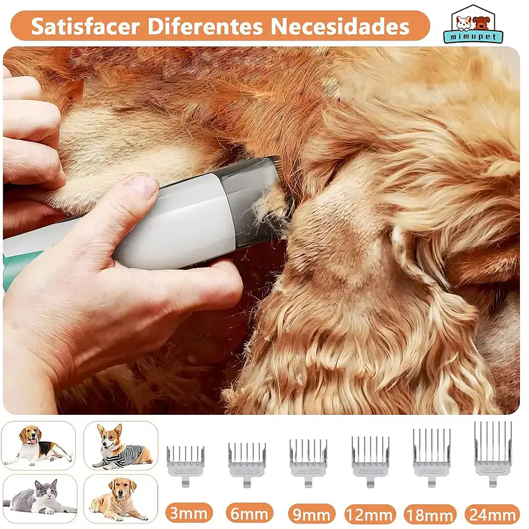 Kit Cortapelo Aspiradora Perros Gatos Aseo Mascotas 2 En 1 8