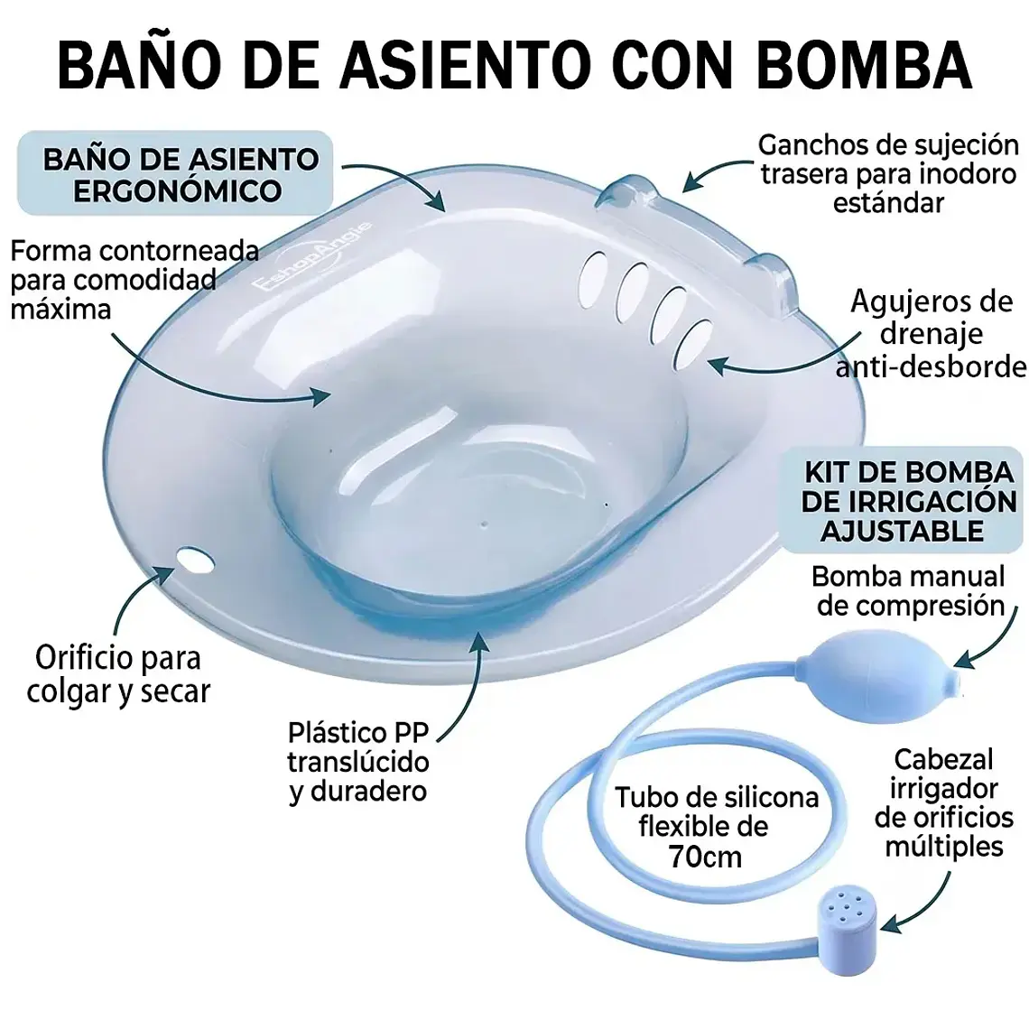 Baño Asiento Bidet Portatil Postparto Hemorroides Irrigador 2