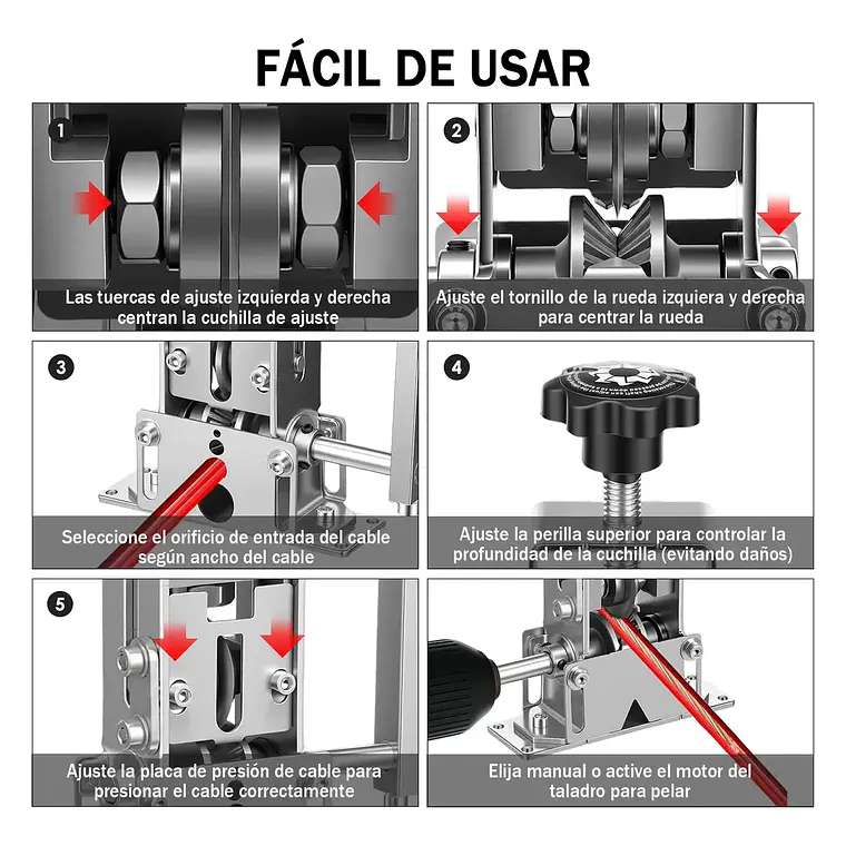 Pelacables Manual Y Para Taladro Maquina Pelador De Cables 6