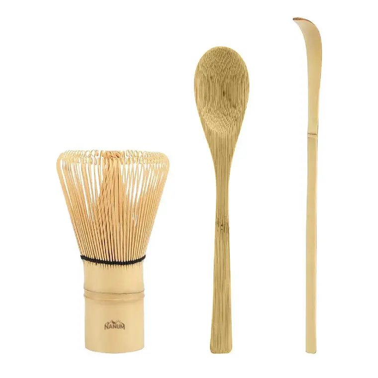 Juego De Té Matcha Japones Set Batidor Chasen Cucharas Bambu 1