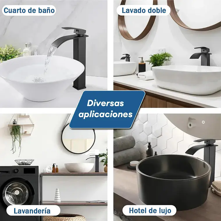 Llave Monomando Lavamanos Grifería Baño Cascada Mezclador 5