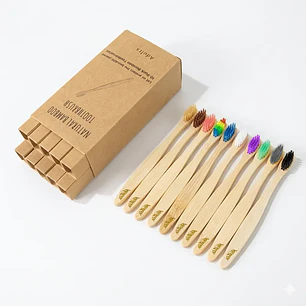 Cepillo De Dientes Bambu Adulto Pack 10 Unidades Ecologicos
