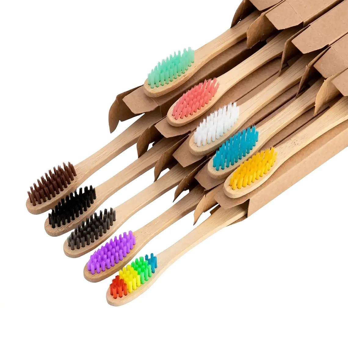 Cepillo De Dientes Bambu Adulto Pack 10 Unidades Ecologicos 2