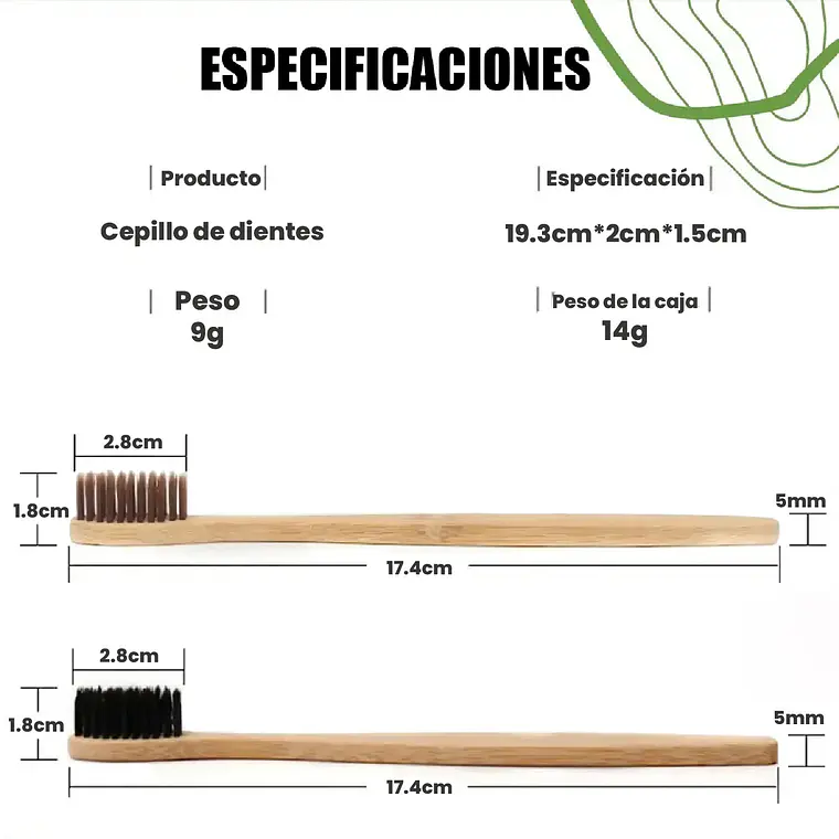 Cepillo De Dientes Bambu Adulto Pack 10 Unidades Ecologicos 6