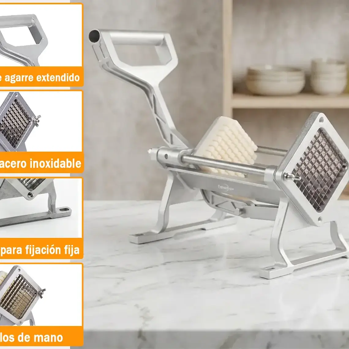 Cortadora De Papas Manual Picadora De Bastones 3 Cuchillas 2