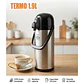 Termo Dispensador Acero 1.9lts Sifón Agua Caliente Cafe Te - Miniatura 6